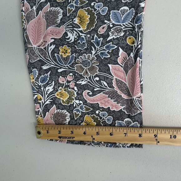 Loft Pull on Pants Size XL Floral Straigth Leg Pockets - Picture 10 of 11